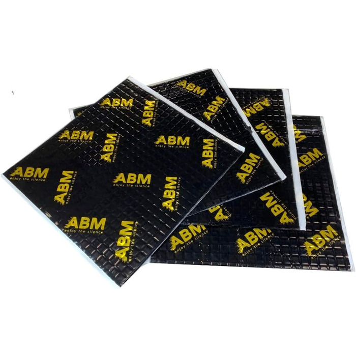ABM Alubutyl Чорна 2.0 мм x 40 см x 5 м — самоклеюча алюмінієва шумоізоляційна мат для авто, антивібраційна, 2 м², преміум якість, золото