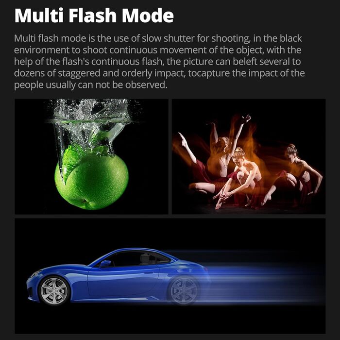 Спалах для камери AMBITFUL AF970: сумісність з Canon, Nikon, Sony, Olympus, Fuji, Panasonic, бездротовий, LCD-дисплей