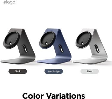 Підставка для зарядки MagSafe Elago MS4, Алюмінієва, сумісна з iPhone 17/16/15/14/13/12, Standby Mode (iOS 17), чорний [Зарядний пристрій не входить до комплекту]