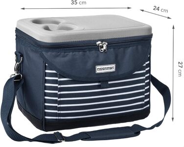 Термосумка Anndora 22 л, 35 x 24 x 27 см, для пікніка, блакитний/білий колір