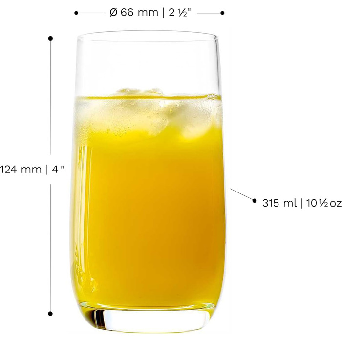 Набір келихів Stölzle Lausitz Weinland Longdrink 6 шт, 390 мл - Кришталеві келихи для коктейлів, води, соків - Міцні, для посудомийної машини