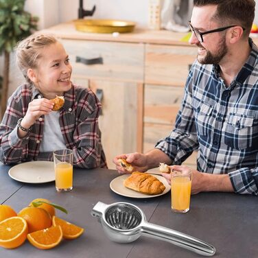 Lemon press, lime press, citrus press, stainless steel citrus press, manual juicer, manual citrus press for juicing lemons & limes, vegetables (medium) (Large)