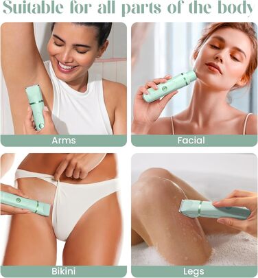 Електричний тример для бікіні для жінок, безболісний жіночий тример, акумуляторний, водонепроникний IPX7, для ніг, пахв, інтимної зони