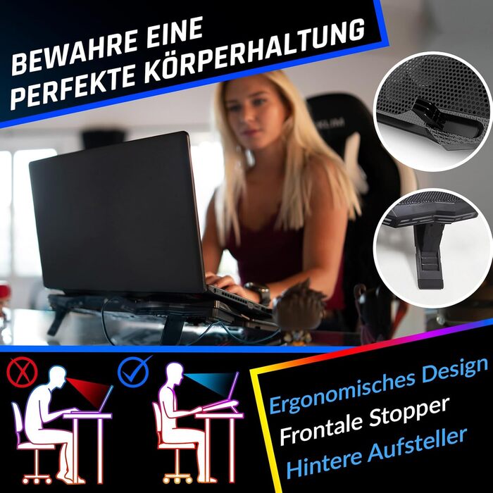 Охолоджувач для ноутбука KLIM Wind — Потужна підставка з 4 вентиляторами для PC, Notebook та PS4, Cyan