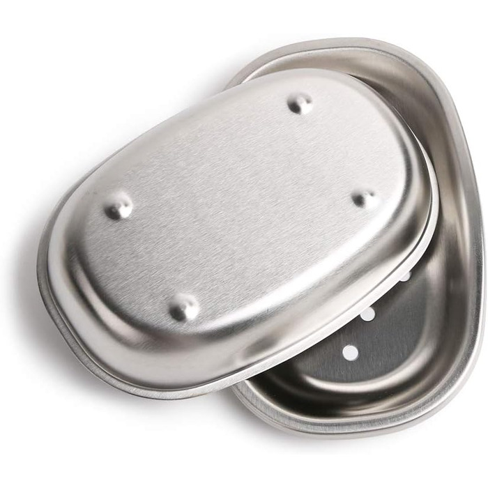 Миска для мила CASACLAUSI з нержавіючої сталі Преміум якість для кухні та ванної кімнати, двошарова, срібна / чорна