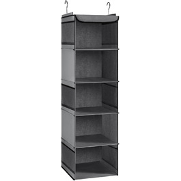 Настінна полиця-органайзер з 5 відділеннями, сіра, 30 x 30 x 108 см