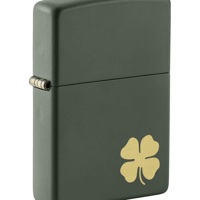 Запальничка Zippo Зелена, Чотирилистник, Матова, Кишенькова