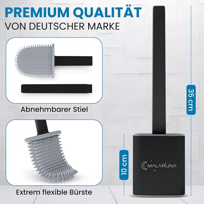 Силіконова щітка для унітазу - набір для ванної кімнати, настінне кріплення, гігієнічна, чорна, біла, сіра