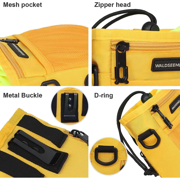 Сумка для корму для собак Waldseemüller, тренувальна сумка для домашніх тварин, підходить для собак маленьких та великих порід, з диспенсером для пакетів для екскрементів, карабіном, регульованим поясним ременем та плечовим ременем