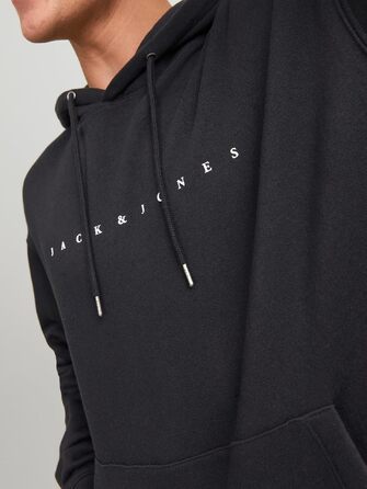 Чоловічий худі Jack & Jones JJestar JJ Sweat Hood, Relaxed Fit, чорний, розмір XXL
