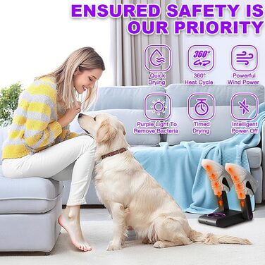 Електричний сушильник для взуття HOVCEH з УФ-стерилізацією та 360° циркуляцією повітря. Підходить для футбольного взуття, черевиків, рукавичок