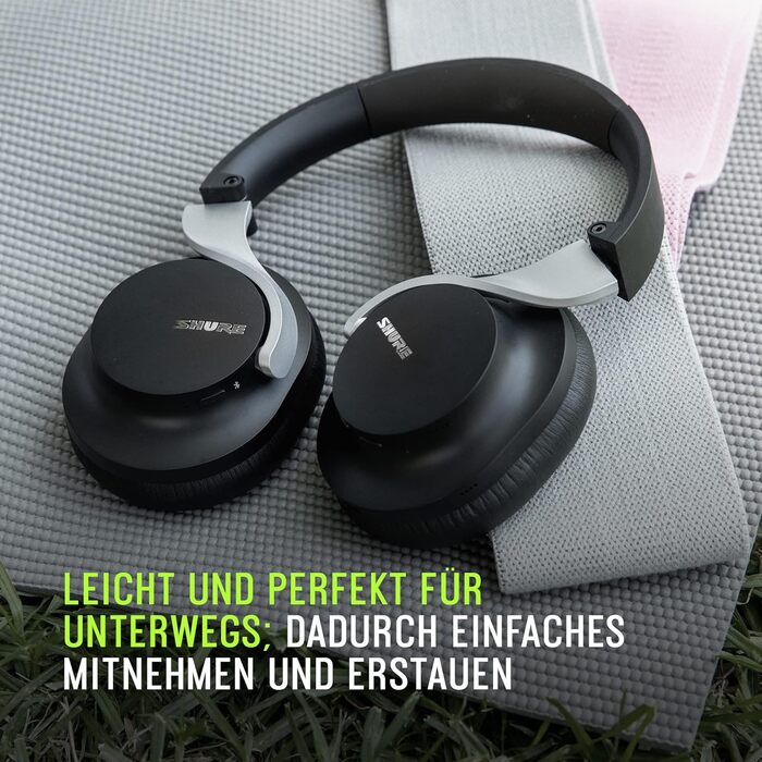 Shure Aonic 40: Бездротові навушники з активним шумозаглушенням, Bluetooth, мікрофон, 25 годин роботи, сумісність з iPhone та Android, білий (чорний)