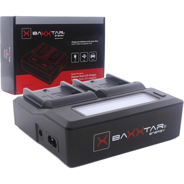 Зарядний пристрій Baxxtar PRO NP-F з LCD-дисплеєм (подвійне заряджання) для акумуляторів NP-F550, NP-F570, NP-F750, NP-F970, NP-FM500H