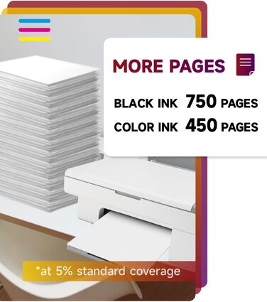 Картриджі для принтера HP 305 XL (чорний та кольоровий), сумісні з HP DeskJet 2700, 2800, 4100 та Envy 6000 серій, збільшений ресурс 750/450 сторінок