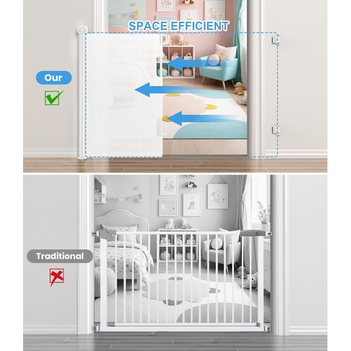 Захист від травм для дітей Nalezuns: розсувна сітка для дитячих воріт, 0-180 см, сірий колір