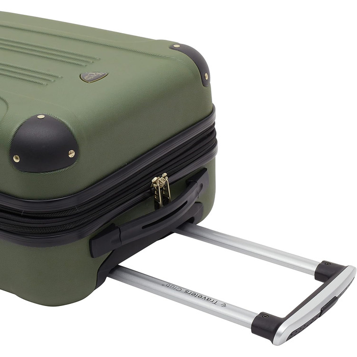 Чемодан валіза Travelers Club Chicago Hardside розширюваний спінер 20' Carry-On, колір Thyme Green