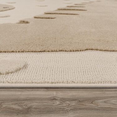 Дитячий килим Paco Home Kinderteppich 80x150 см, бежевий з левами, 3D ефект, м'який, гіпоалергенний, для дитячої кімнати