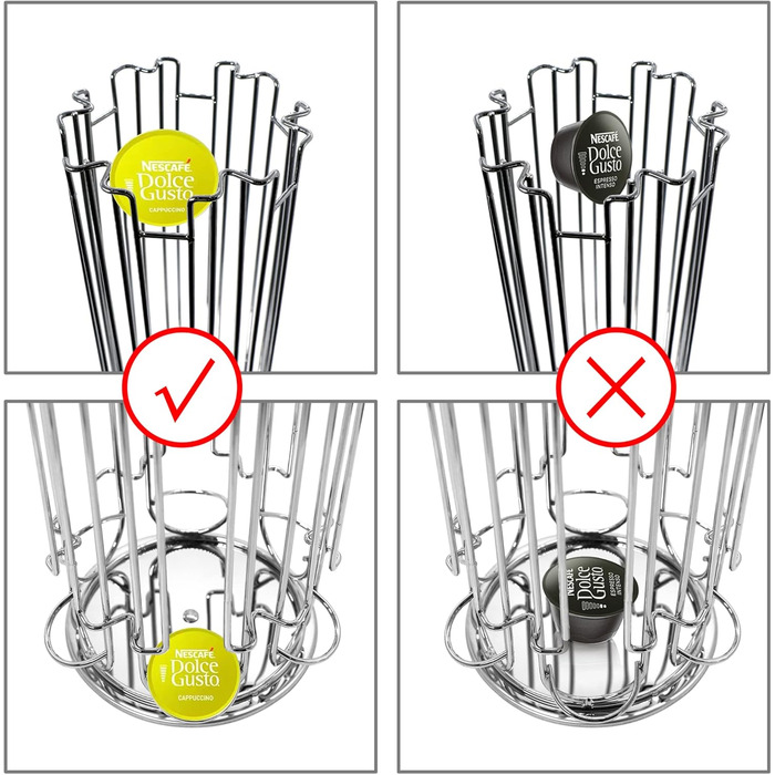 Тримач для капсул кави Exzact, сумісний з Dolce Gusto (32 капсули) - органайзер для капсул кави Dolce Gusto, диспенсер/стійка/тримач, поворотний на 360°, антиковзкий