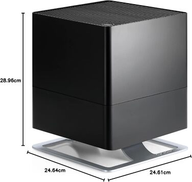 Зволожувач повітря Stadler Form Oskar, енергозберігаючий для кімнат до 50 м², з автовимкненням та нічним режимом, димуючі LED, дуже тихий, білий (чорний)