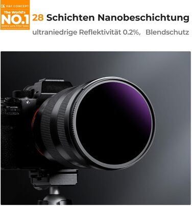 Фільтр K&F Concept Nano-X Serie 82mm ND1000000 - нейтральний фільтр (20 ступенів затемнення) для фотографії небесних явищ