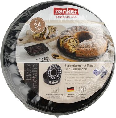 Форма для випічки Zenker Springform Ø 24 см з двома днами, з антипригарним покриттям, для сапкових тортів та пирогів, 1 шт.