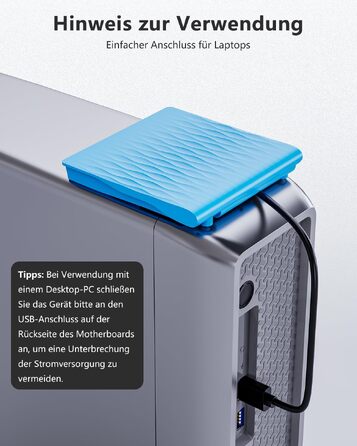 Зовнішній DVD CD привід DANGZW USB 3.0 Type-C, портативний DVD-брунер та плеєр для ноутбука та ПК (Windows, MacOS, Linux), синій