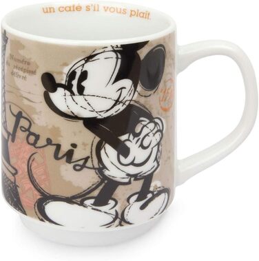Egan Set 2 Stackable Mug Paris Disney with Placemat, Multicolor, WMSET/31