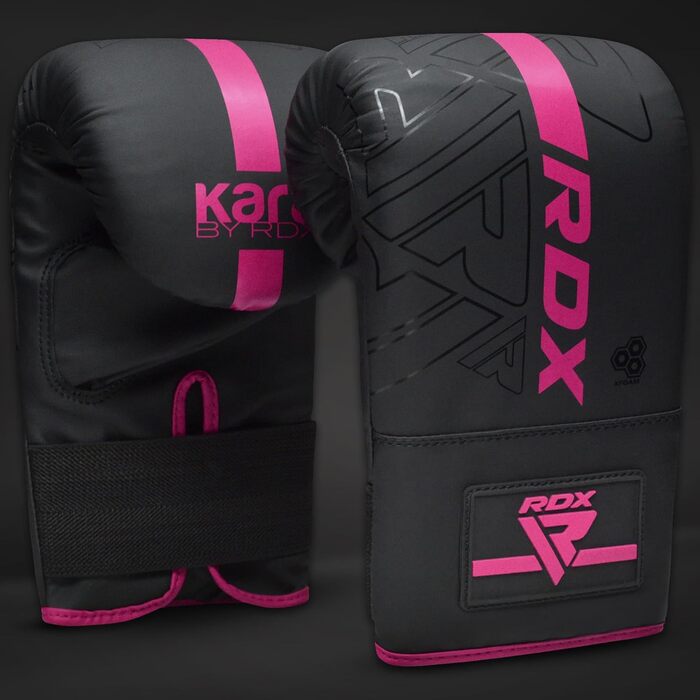 Боксерські рукавички RDX для кікбоксингу, муай-тай та MMA. Шкіра Мая, для спарингу, тренувань та боксу. Рожеві.