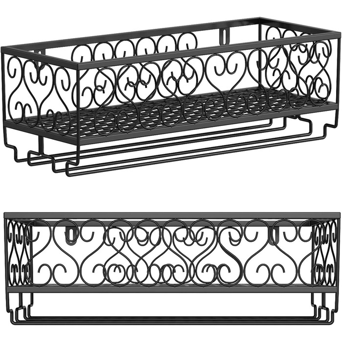 Стійка для винних та келих AcornFort® W-612 Metall – 18 пляшок та 18 келихів (50 x 20 см, Чорний)