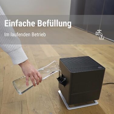Зволожувач повітря Stadler Form Oskar, енергозберігаючий для кімнат до 50 м², з автовимкненням та нічним режимом, димування LED, дуже тихий, білий