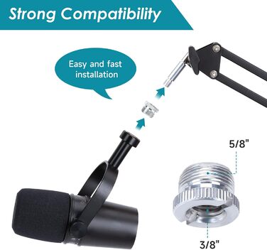 Кріплення для мікрофона YOUSHARES з металевою клямкою та поп-фільтром для Shure MV7