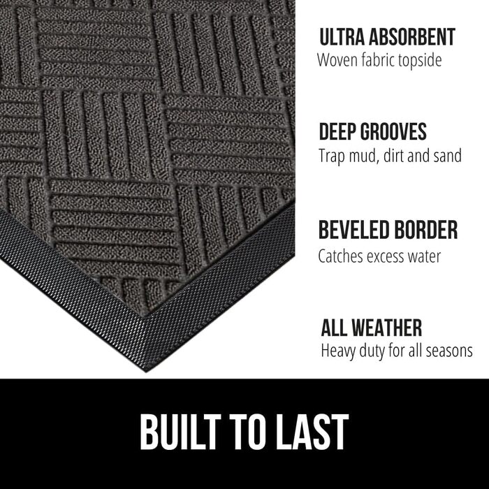 Килимок для підлоги GORILLA GRIP WeatherMax: 100% водонепроникний, для будь-якої погоди, з натурального каучуку, стійкий до плям та сонця, для дому та вулиці