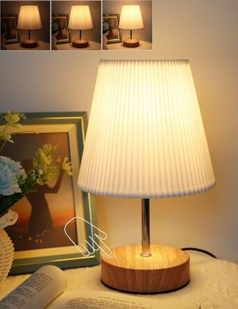 Торшер настільний з кабелем, торшер сенсорний з регулюванням яскравості, 3 режими, настільна лампа для робочого столу, мінімалістична, для спальні, вітальні, подарунок, конічної форми, 1 шт.