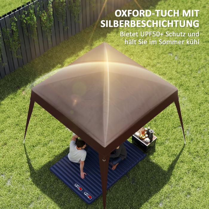 Outsunny Replacement Canopy Top for 3x3m Gazebo, Water-Resistant, Stable, Winter-Proof Gazebo Roof for Pop-Up Gazebo, Storm-Proof Party Tent, Replacement Cover with Single Roof Awning for Garden Gazebo, Coffee | Aosom