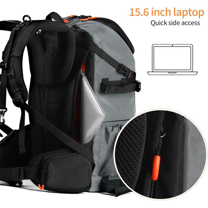 Рюкзак для фотокамери K&F Concept 32L з відділенням для ноутбука та водонепроникною накидкою