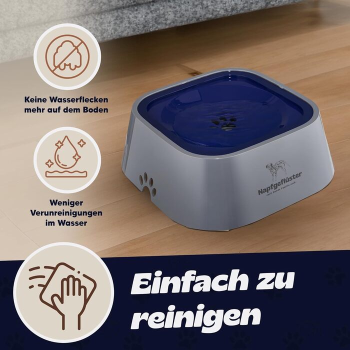 Napfgeflüster® Bella - Миска для води для собак та котів, 1л, не проливається, для подорожей