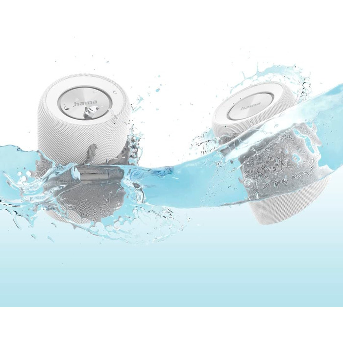 Hama Twin 3.0: Набір 2 Bluetooth-колонок, водонепроникні 30W, білі. TWS, IP67, до 10 год роботи