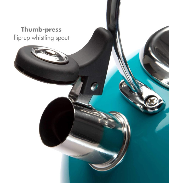 Чайник Primula Chelsea з нержавіючої сталі 2.2 л, бірюзовий