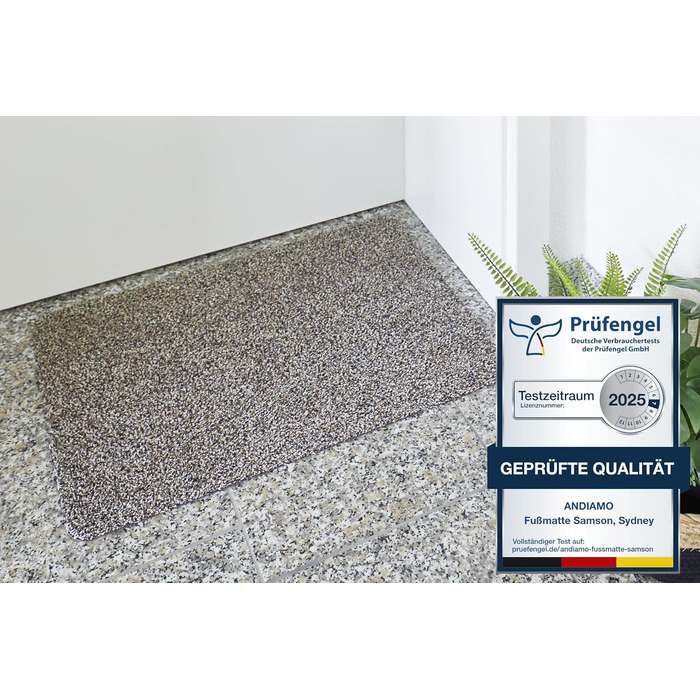 Килимок для порогу Samson Türmatte: миючий, антиковзкий, 40x60 см, бежевий