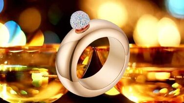 Набір флакончиків Qingo з браслетом, перстнем та флаконом, креативний нержавіючий сталь, 304 сталь, 100 мл, чорний з кришкою зі стразами (рожевий з кришкою зі стразами)