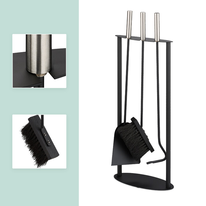 Relaxdays 4-Piece Fireplace Set