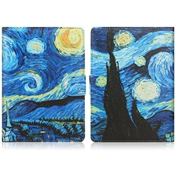 Чохол для електронних читалок 6.8-7 дюймів: Kindle, Kobo, Pocketbook, Tolino, Sony. Шкіряний чохол-підставка з принтом 