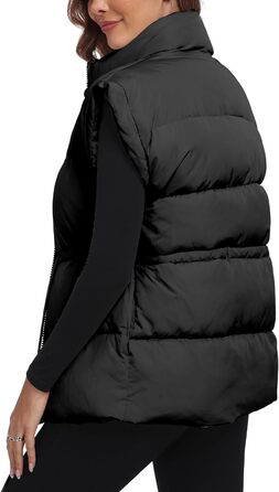 Жіночий великий пуховик ELLEVEN з коміром-стійкою, стьобаний, на блискавці, з кишенями (L, Чорний)