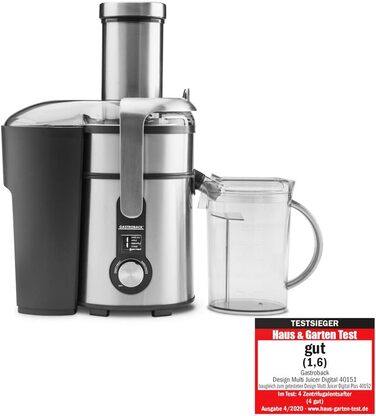 Електричний соковитискач Gastroback 40151 Design Multi Juicer Digital, 1300 Вт, XXL завантажувальний отвір (84 мм), 5 швидкостей