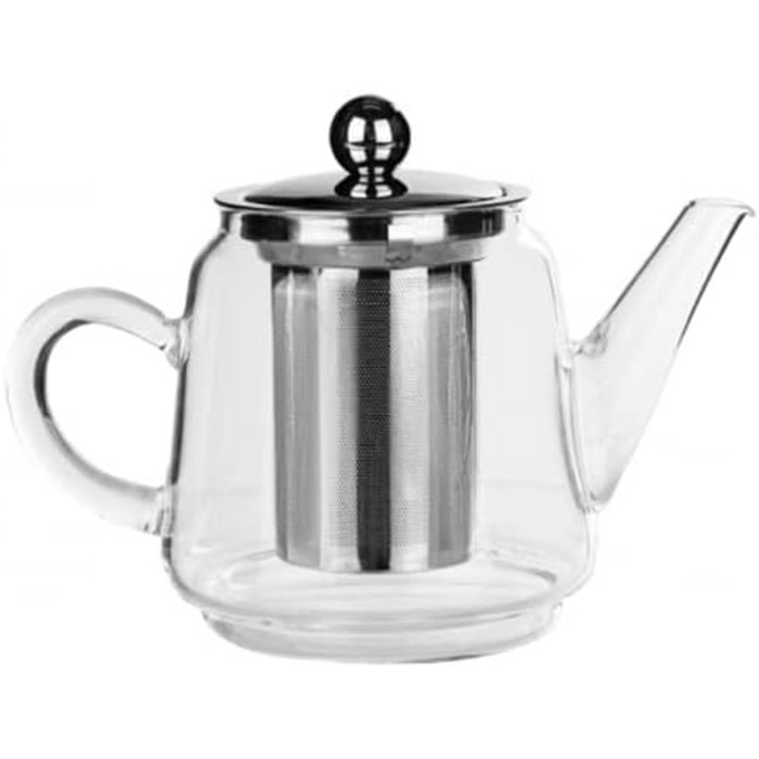Karaca Dora Glass Teapot, 450 ml Teapot, 180 ml Kettle, suitable for gas and electric cooktops, Turkish teapot (çaydanlık), and teapot set, Teapot (not induction), Glass