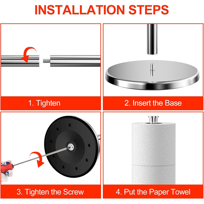 Підставка для туалетного паперу Newpop, нержавіюча сталь, без свердління, підлогова, для зберігання рулонів