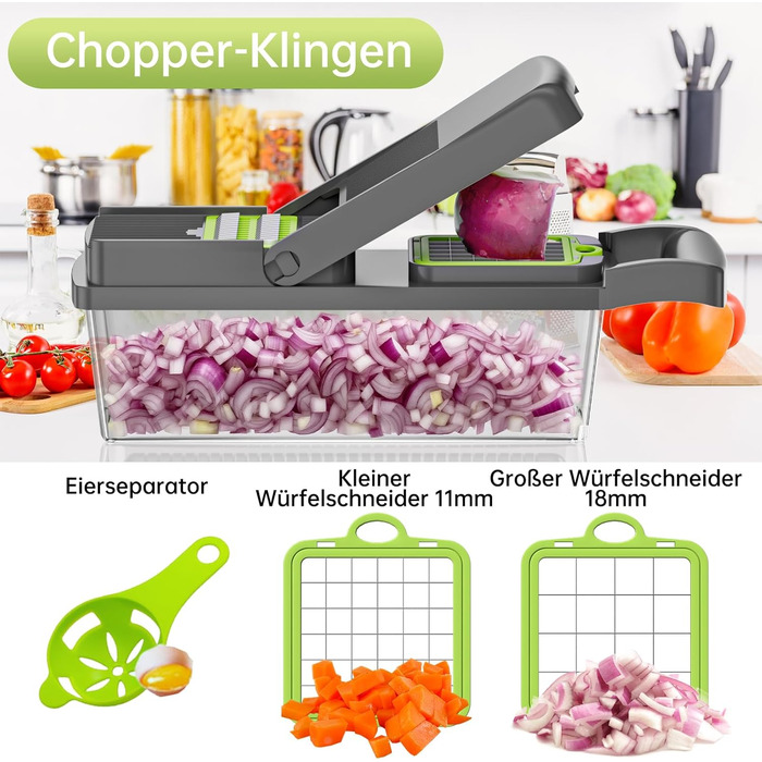 Набір для нарізки овочів Aliansheng 14 в 1: нарізник, кубик-нарізник, тертак для овочів та фруктів