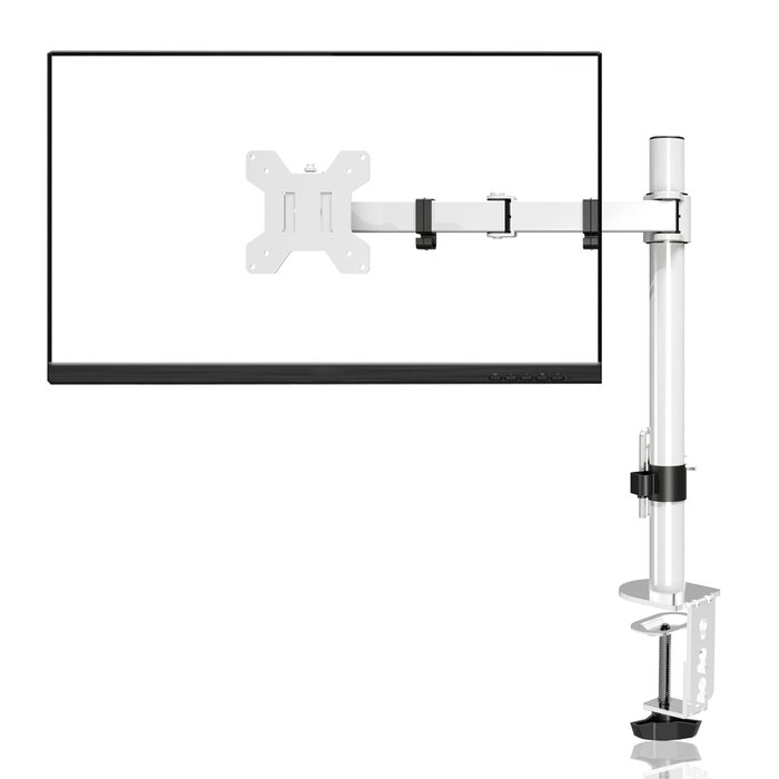 Кронштейн для монітора suptek для LCD LED екранів 13-27 дюймів, регульований за висотою настільний тримач, VESA 75/100, до 10 кг, білий (Large)