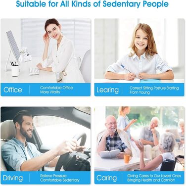 Ортопедична подушка для сидіння Feagar з Memory Foam, для офісного крісла, автокрісла, інвалідного візка, чорна тканина, до 100 кг