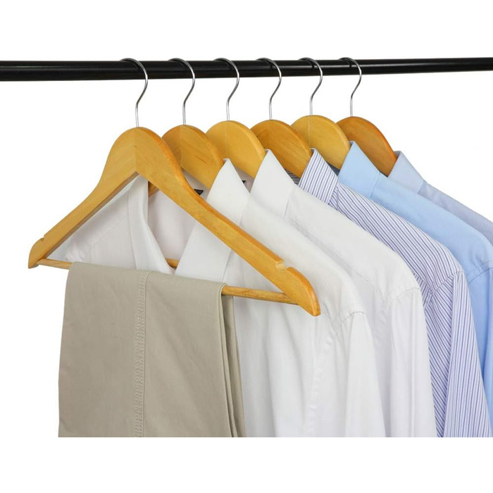 Дерев'яні вішалки для одягу з виступами для спідниць та штанів, 360° обертання, 20 шт. (білий)